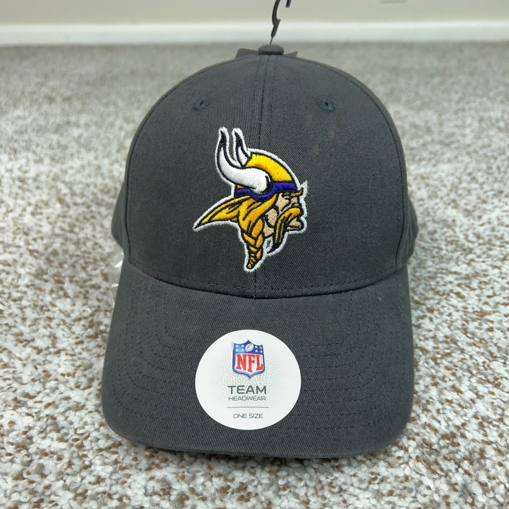 Minnesota Vikings Hat Mens One Size Gray NFL Football Sports Cap Logo Casual